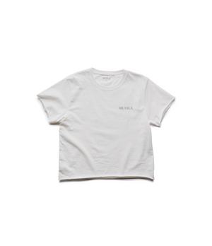 HEART RAW EDGE TEE WHITE