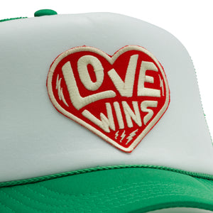 LOVE WINS TRUCKER RED