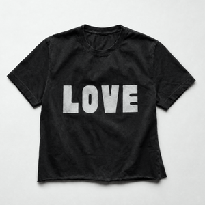 love heavyweight crop t black